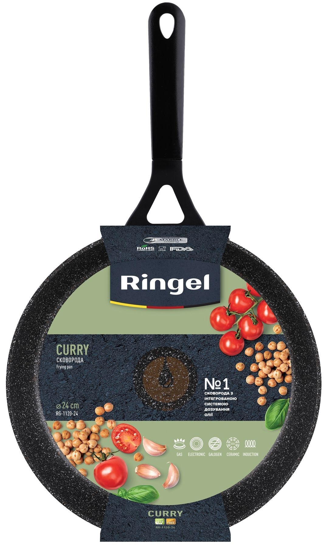 Сковорода RINGEL Curry 24 см RG-1120-24 6815348 фото