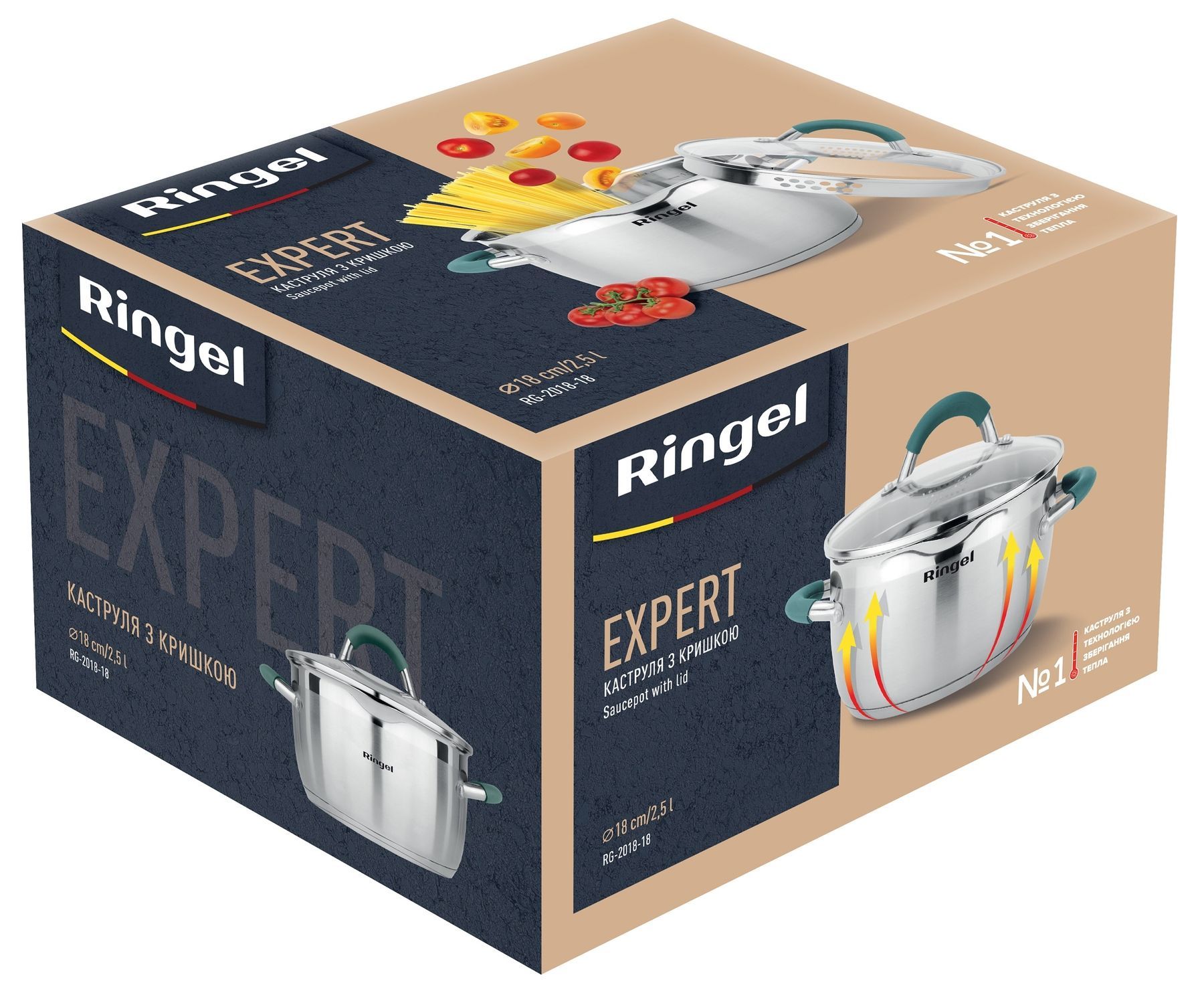 Каструля RINGEL Expert 18 см 2.5 л RG 2018-18 6723690 фото