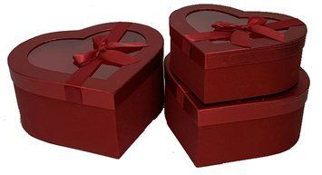 Подарункові коробки UFO W2901 Набір 3 шт RED HEART серд. W2901 Набор 3 шт RED HEART серд. 6990785 фото