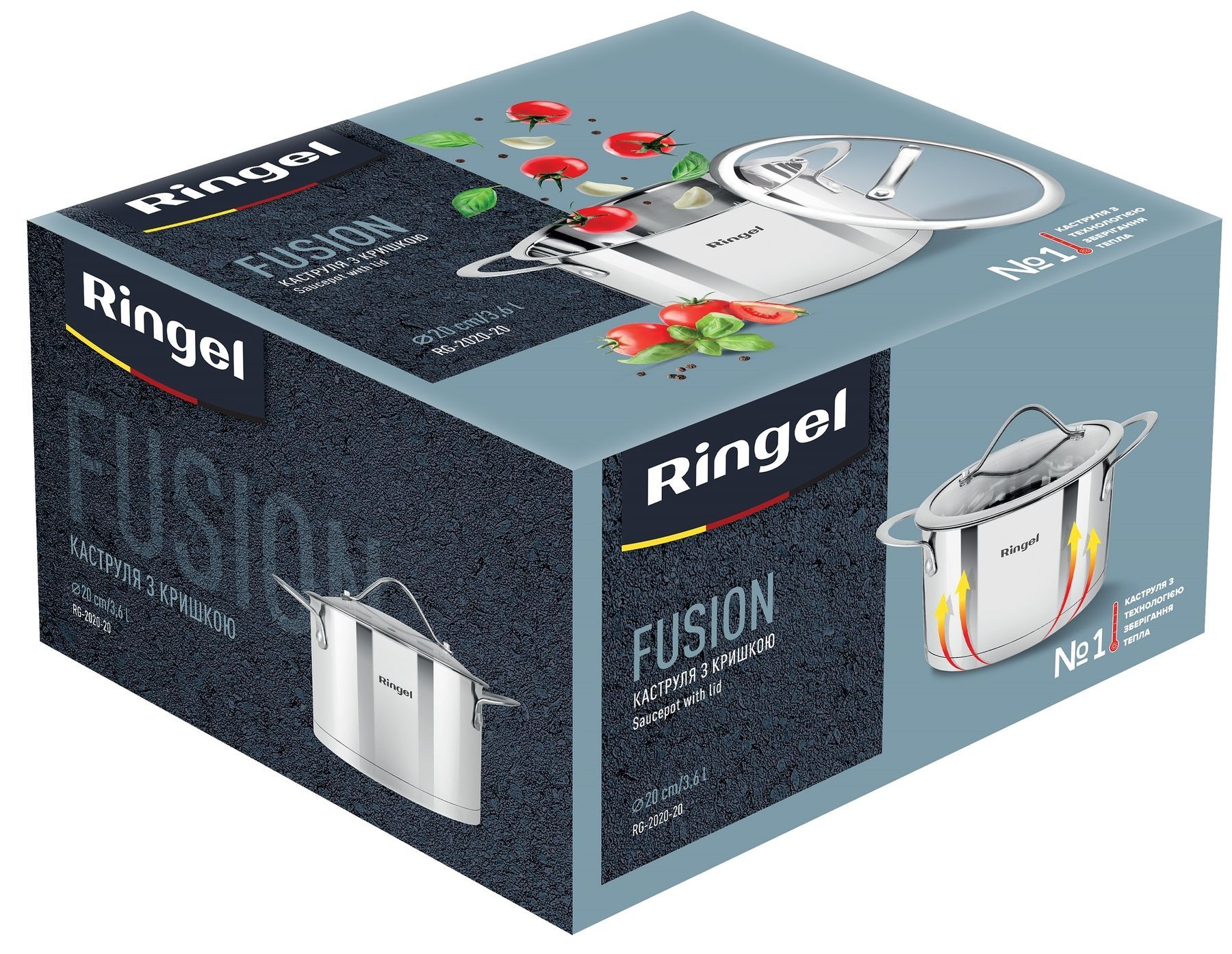 Кастрюля RINGEL Fusion 20 см 3.6л RG 2020-20 6733718 фото