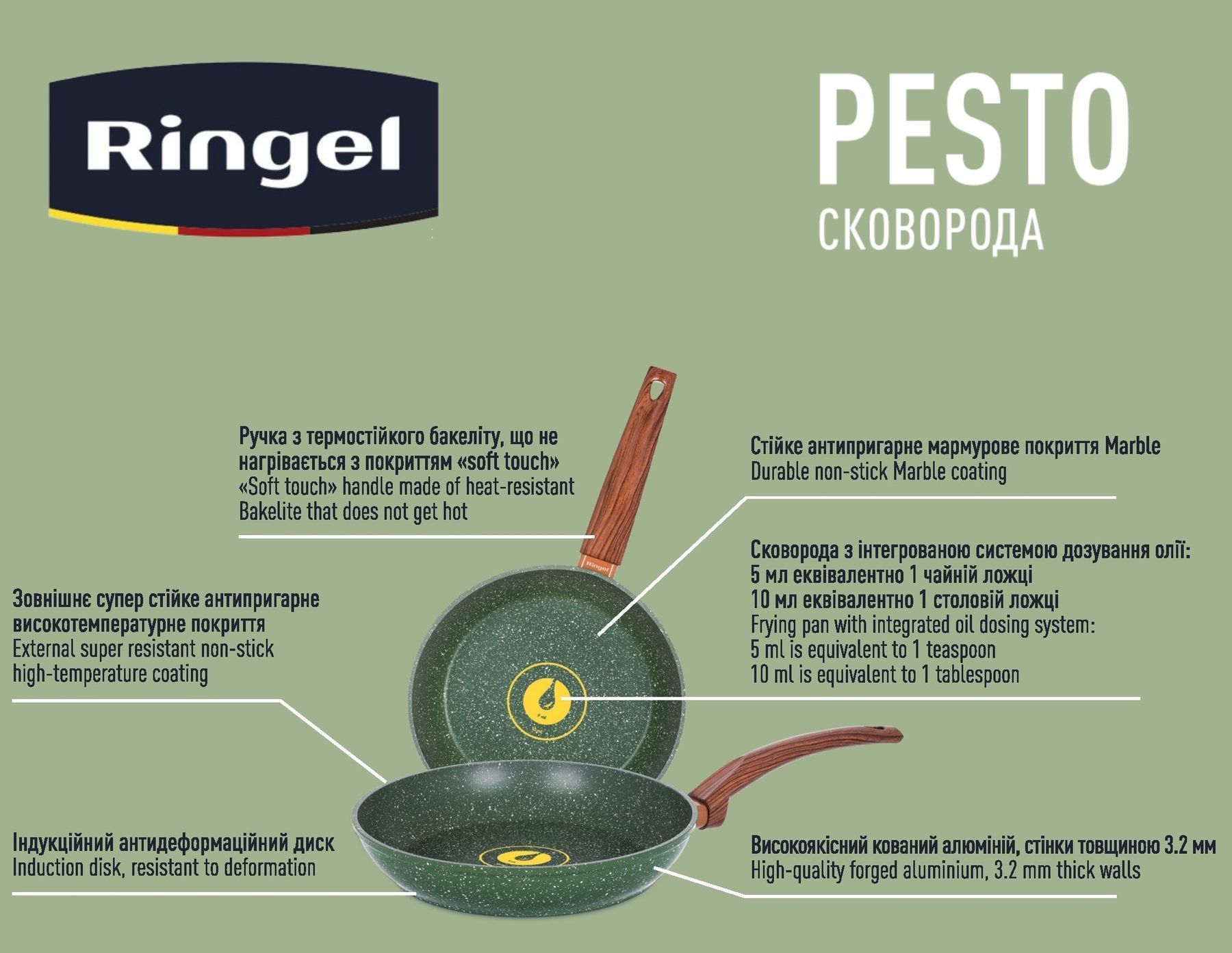 Сковорода RINGEL Pesto 28 см RG-1137-28 6530393 фото