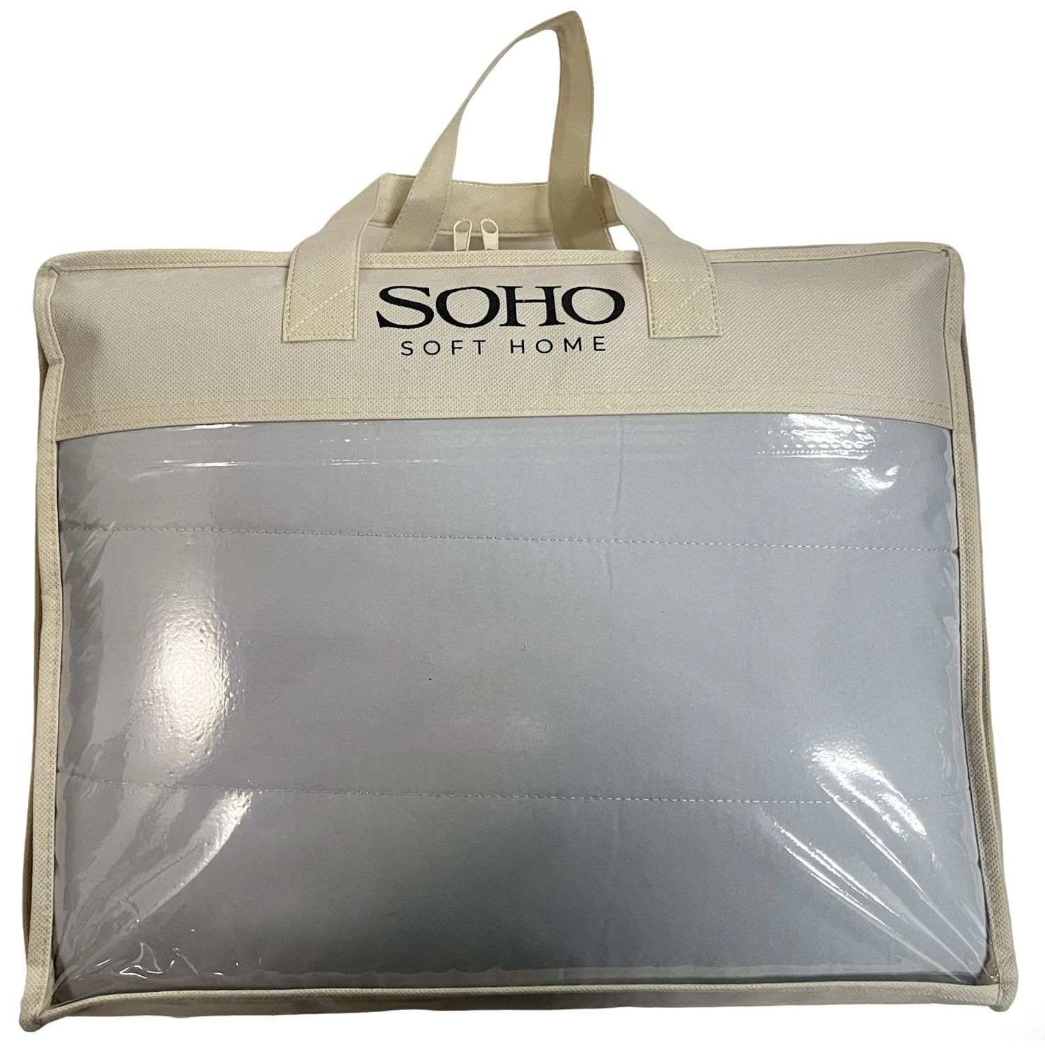 Комплект постільної білизни з легкою ковдрою Soho Євро 200х220 см Light gray/Dark gray 03-BT-7173-Gray 7222163 фото