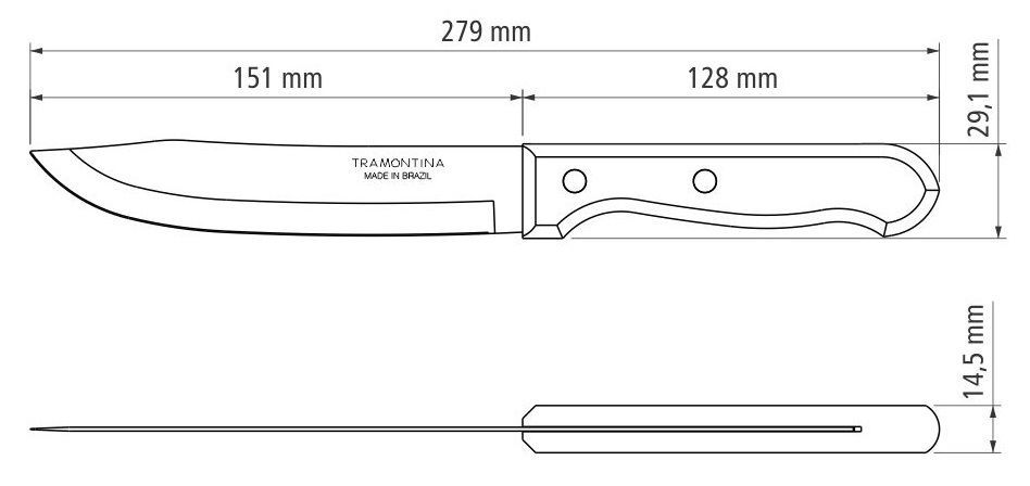 Ніж кухарський TRAMONTINA DYNAMIC, 152 мм 22318/106 6188675 фото
