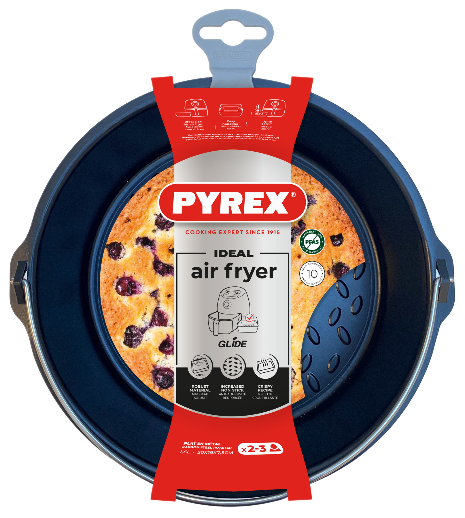 Форма для запікання Pyrex AirFryer, 20x19x7.5 см (1.6 л) AF20DR6/8046 7263054 фото