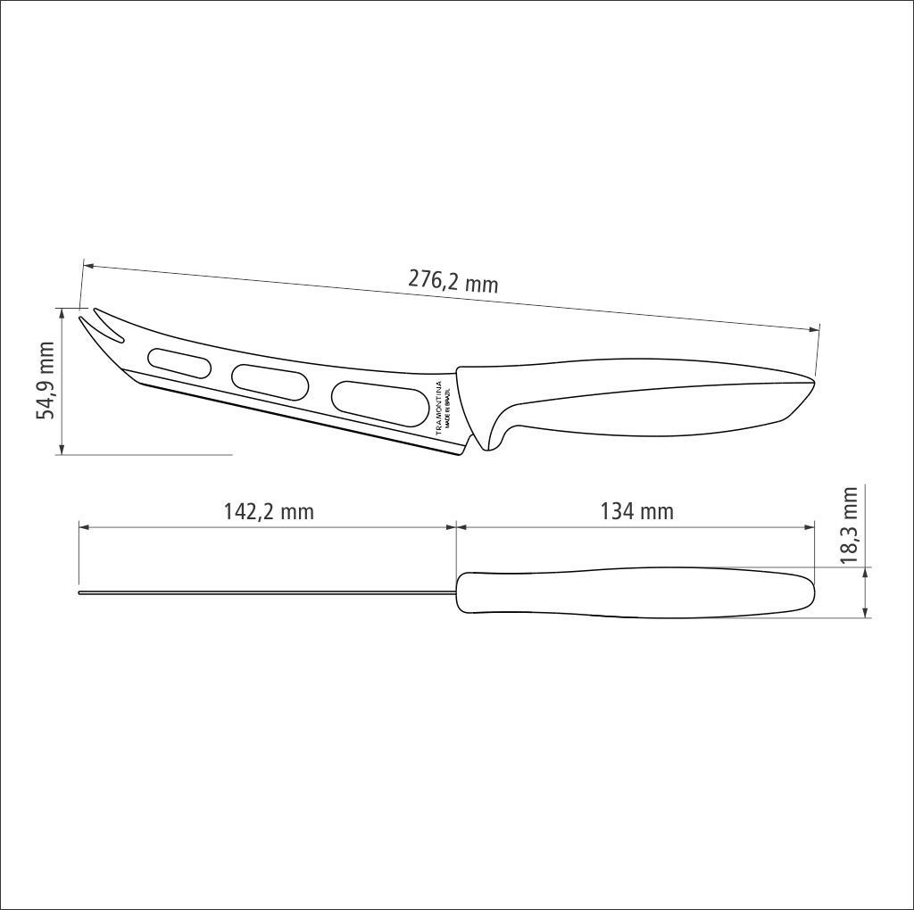 Набір ножів для сиру Tramontina Plenus light grey, 152 мм - 12 шт. 23429/036 6740811 фото