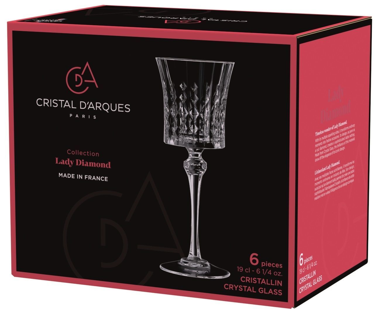 Набір келихів Cristal d`Arques Paris Lady Diamond, 6х190 мл L9744 6672176 фото