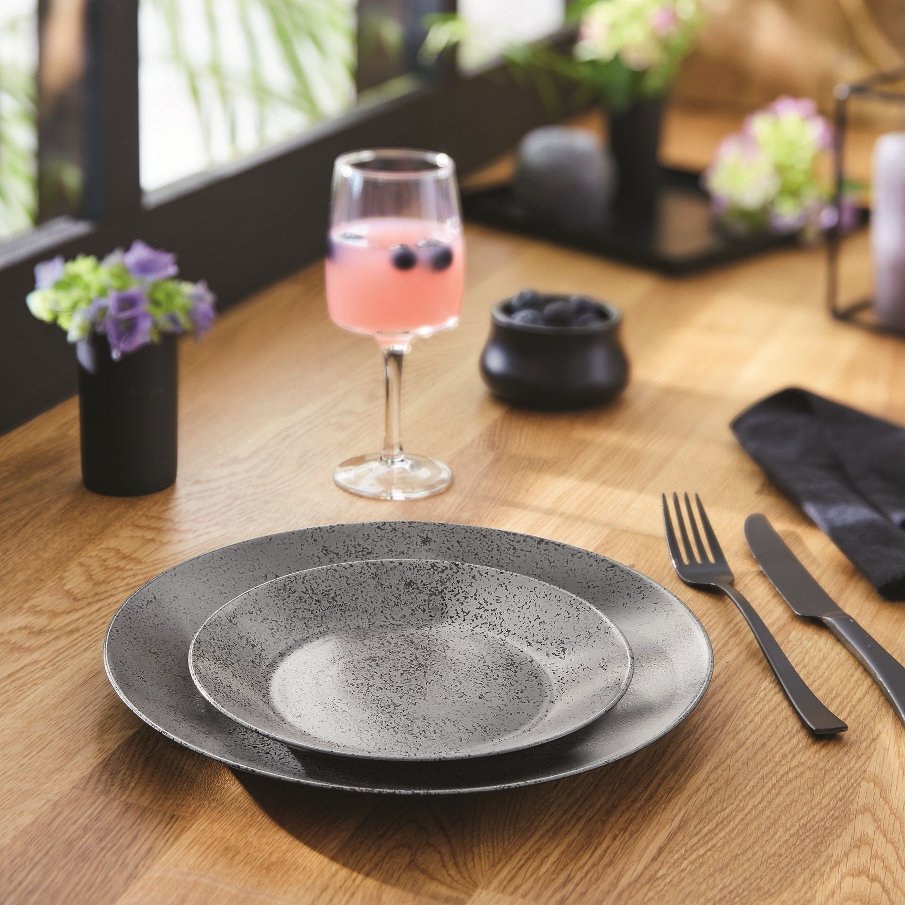 Тарілка обідня Luminarc Slate Black, 25 см V0115 6788144 фото