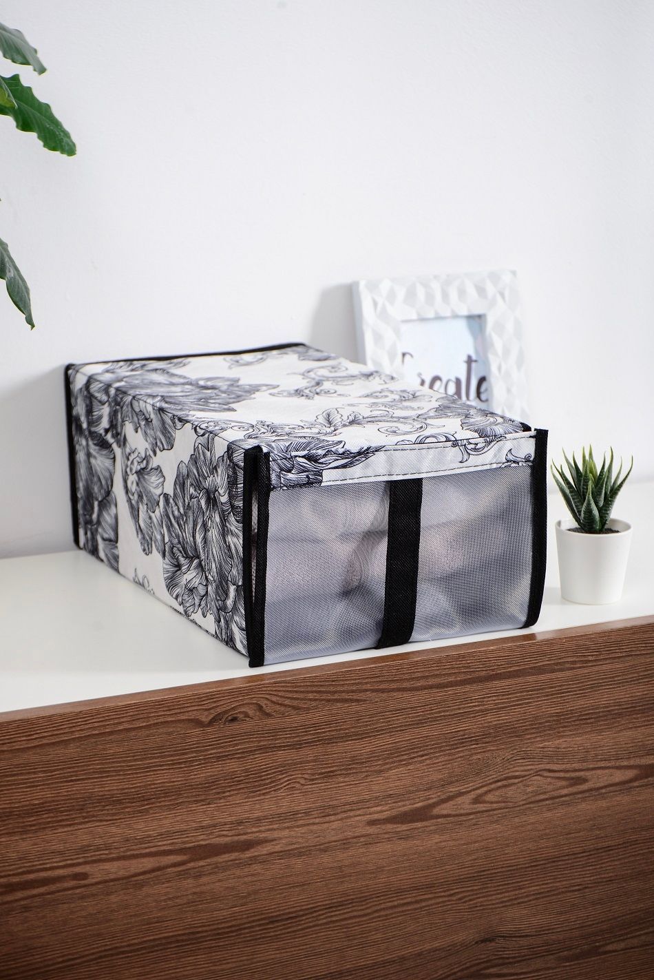 Органайзер Idea Home NPA-01 Anthracite Flowers 34x22x16 см NPA-01 ткан. з/кр д/взуття Anthr 7064927 фото