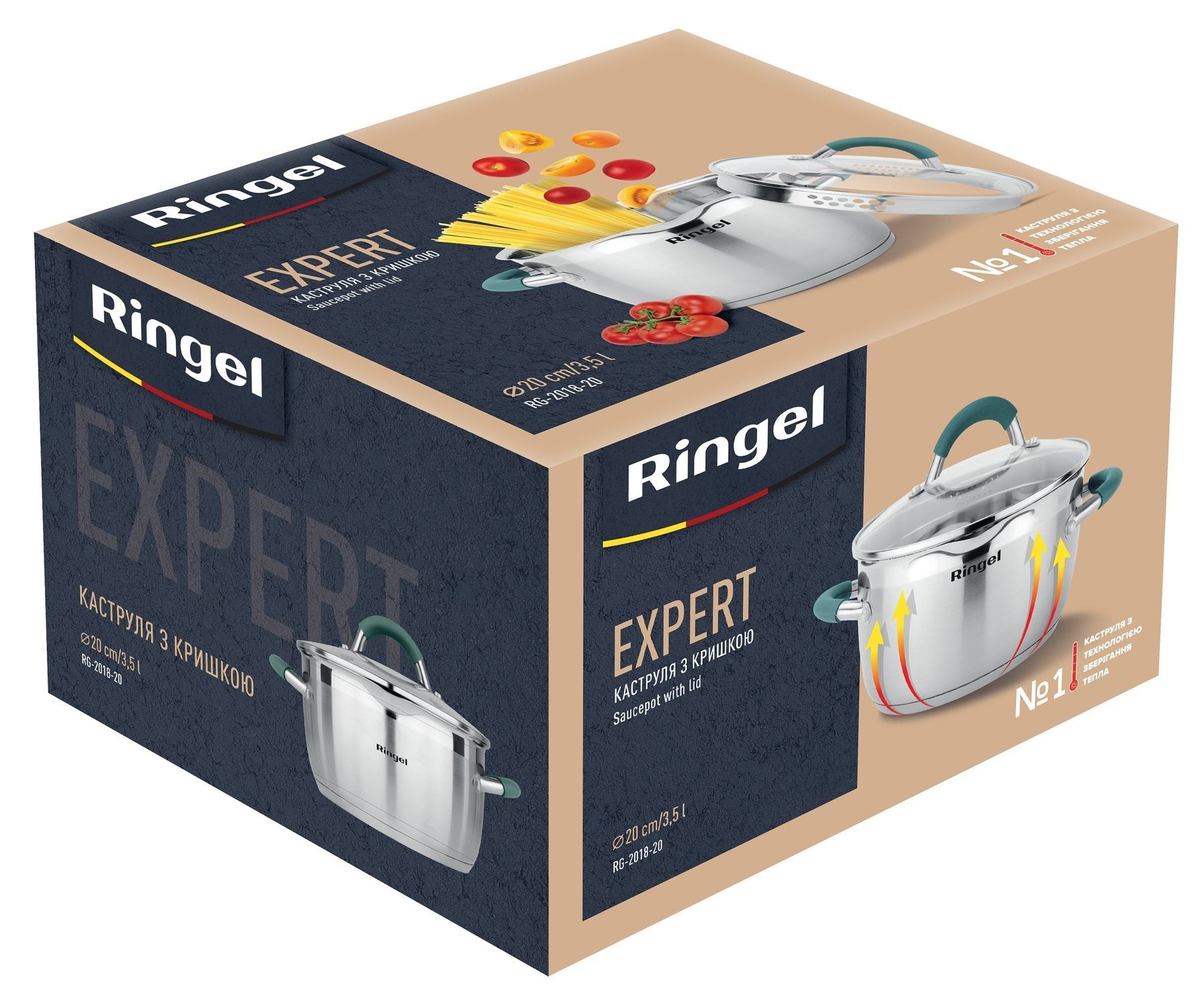 Каструля RINGEL Expert 20 см 3.5л RG 2018-20 6723691 фото