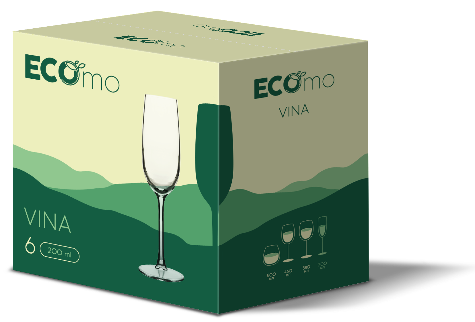 Набір келихів ECOmo Vina, 6х200 мл J5301 7169068 фото