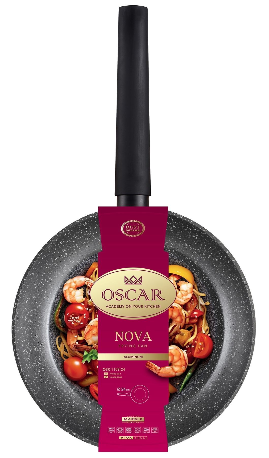Сковорода глибока Oscar Nova, 24 см OSR-1109-24 6885884 фото