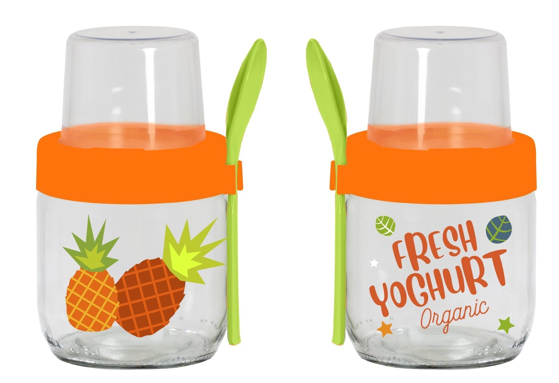 Банку з ложкою і контейнером Herevin Fruit-Yoghurt, 425 мл 131615-000 6651282 фото