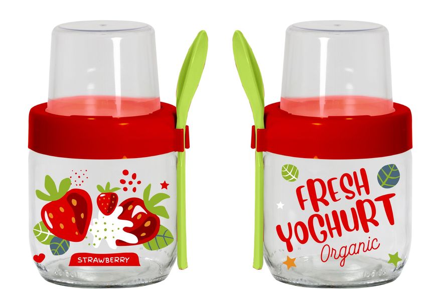 Банку з ложкою і контейнером Herevin Fruit-Yoghurt, 425 мл 131615-000 131615-000 фото