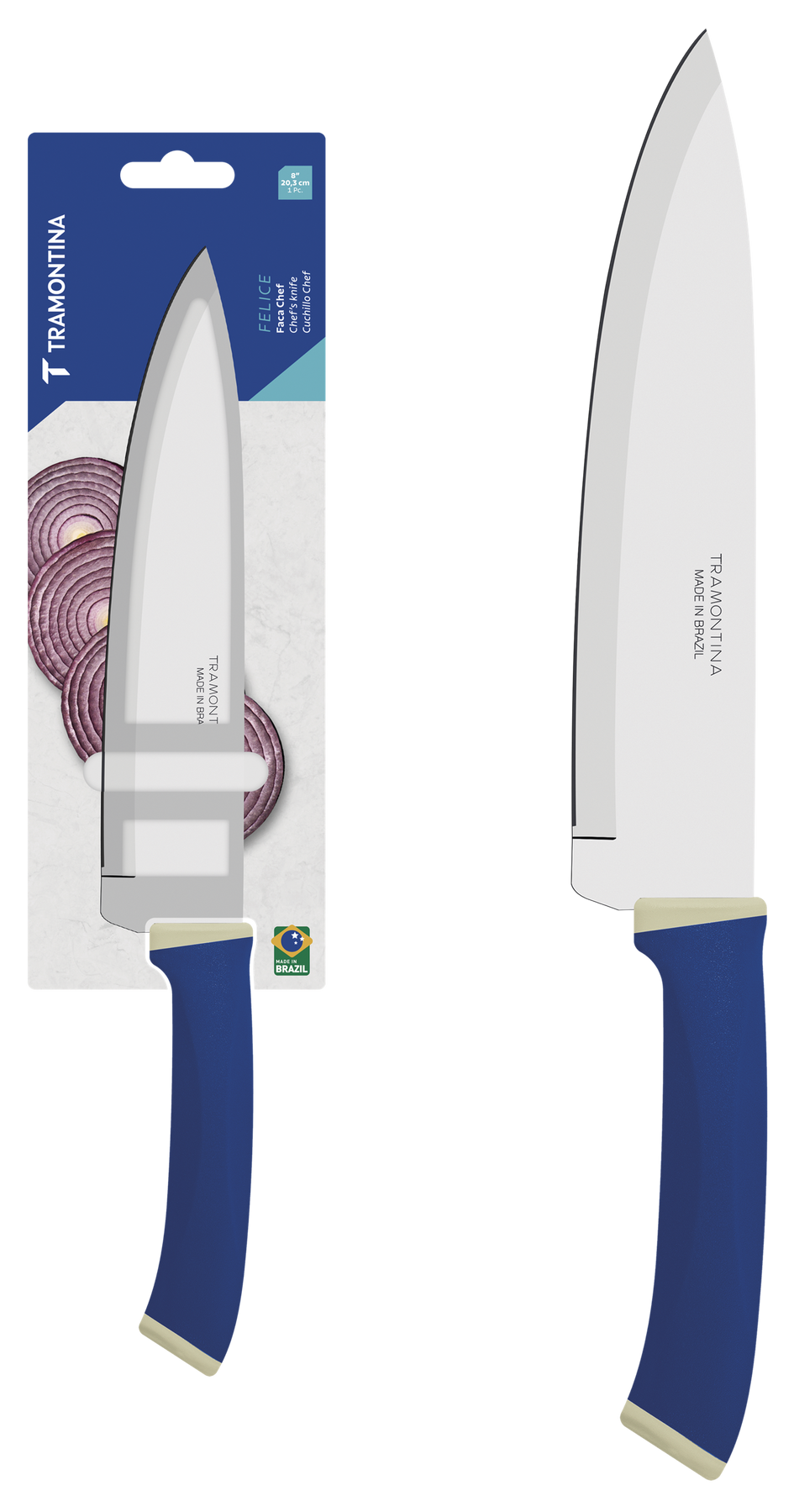 Ніж Chef Tramontina Felice blue, 203 мм 23488/118 7258623 фото