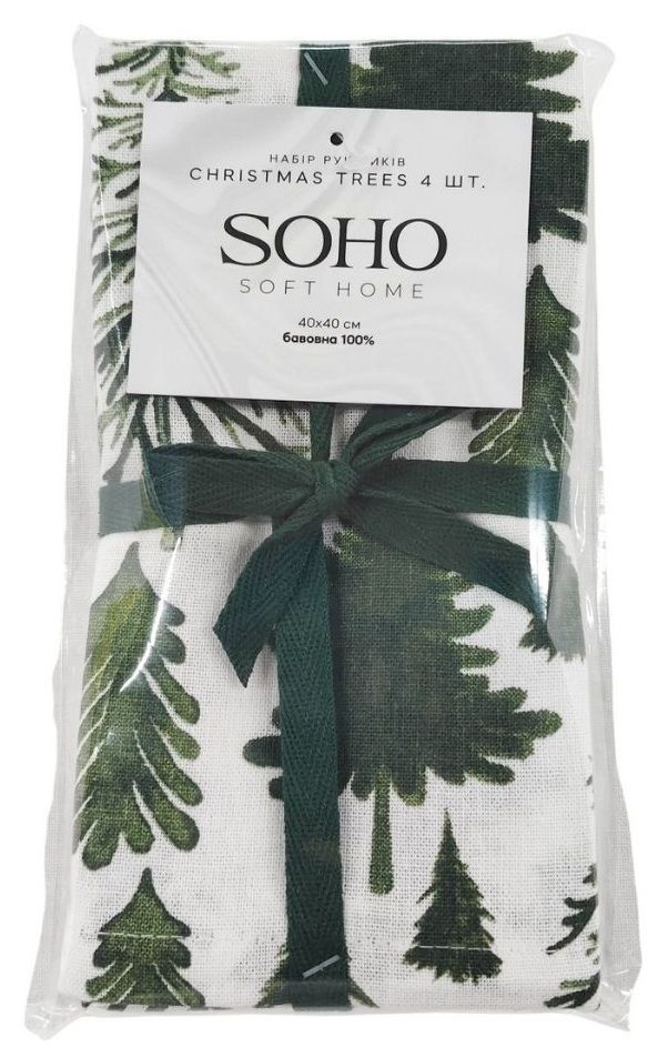Набір рушників Soho 40x40см Christmas trees 4 шт BS 45565S/1 7111505 фото
