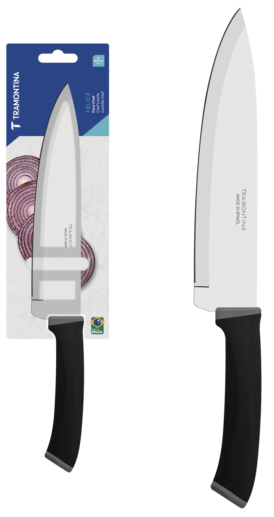 Ніж Chef Tramontina Felice black, 203 мм 23488/108 7258624 фото