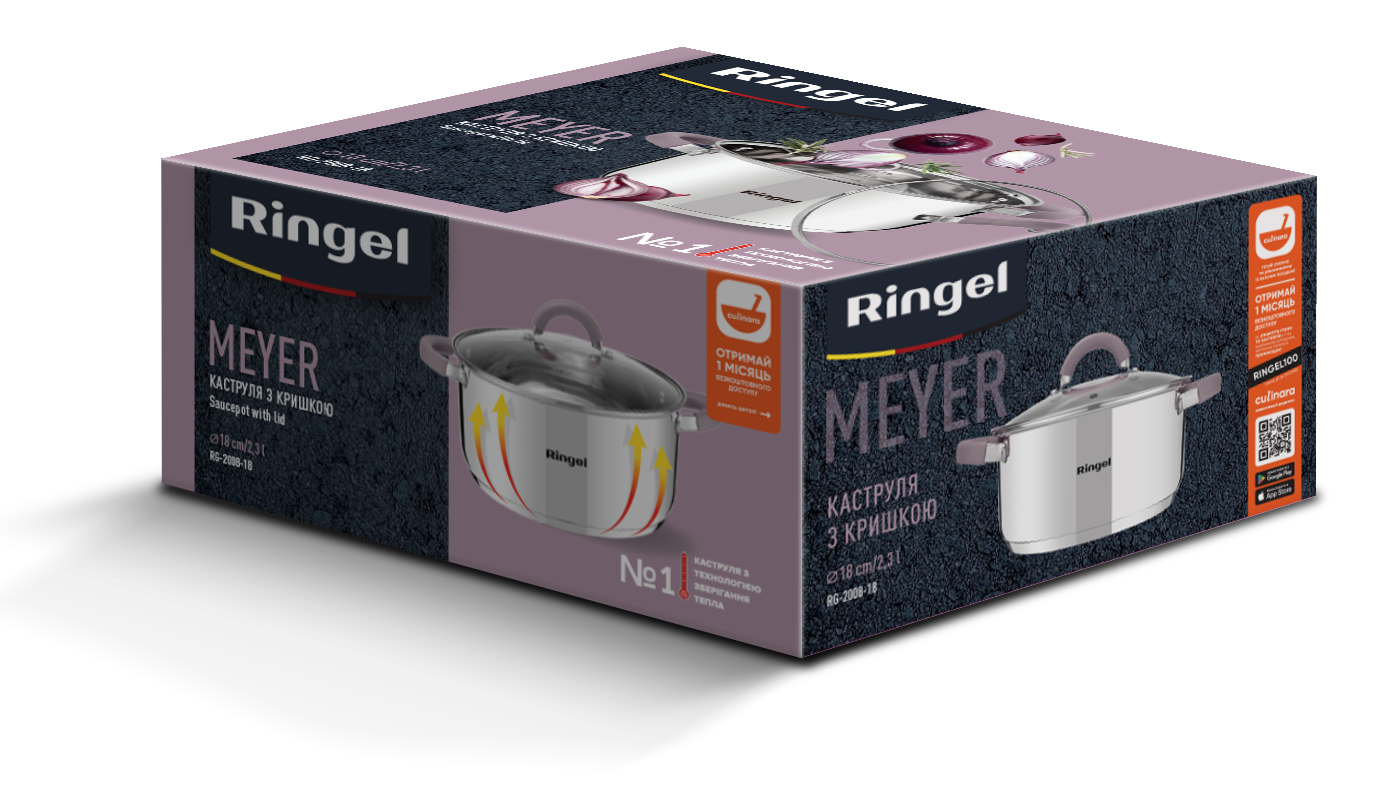 Каструля RINGEL Meyer (2.3 л) 18 см RG-2008-18 6479364 фото