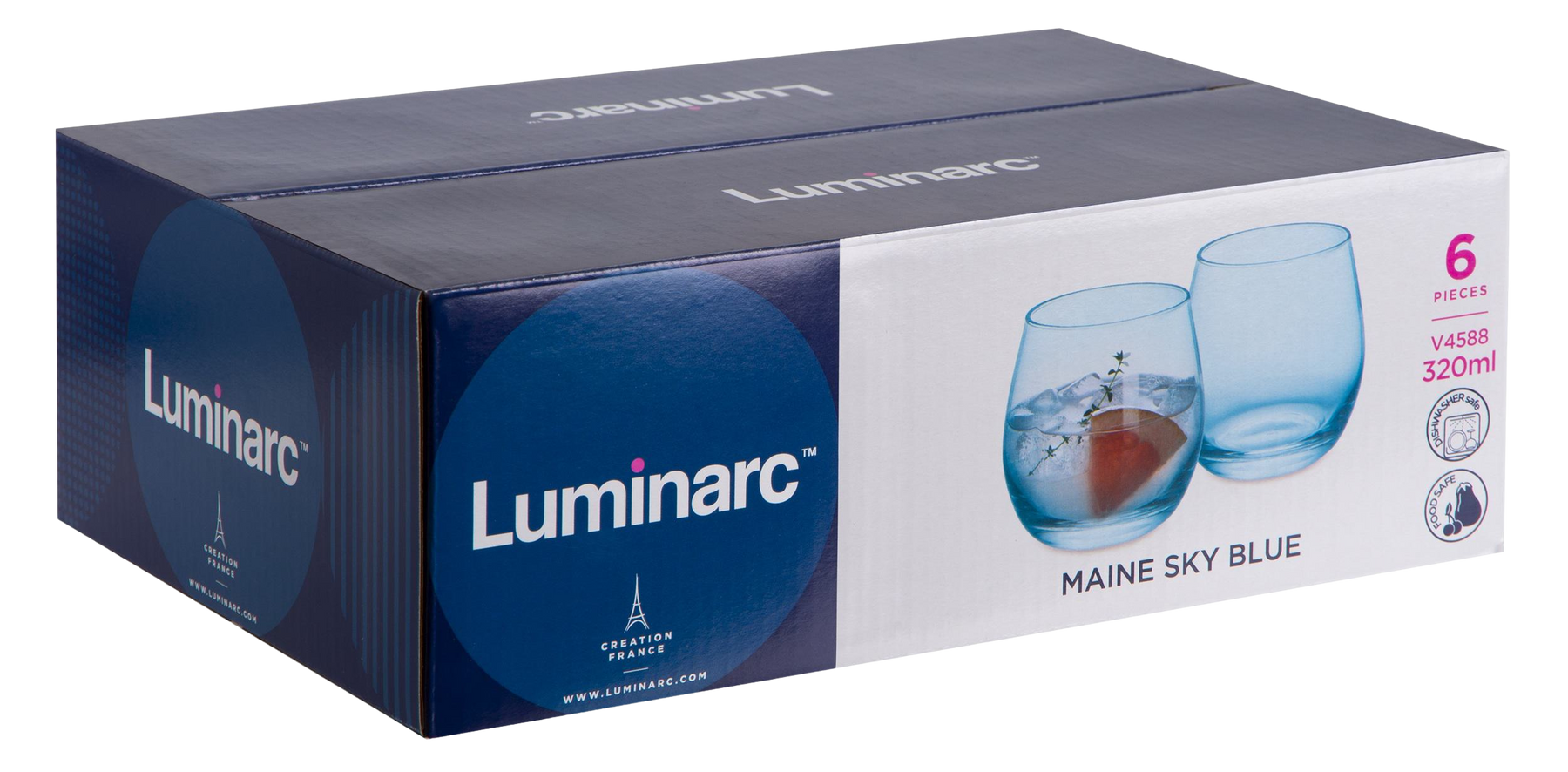 Набір склянок Luminarc Maine Sky Blue, 6х320 мл низька (V4588) 6887052 фото