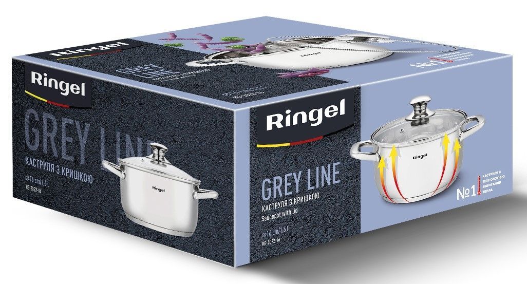 Каструля Ringel Grey line (1.6 л) 16 см RG-2022-16 6932746 фото