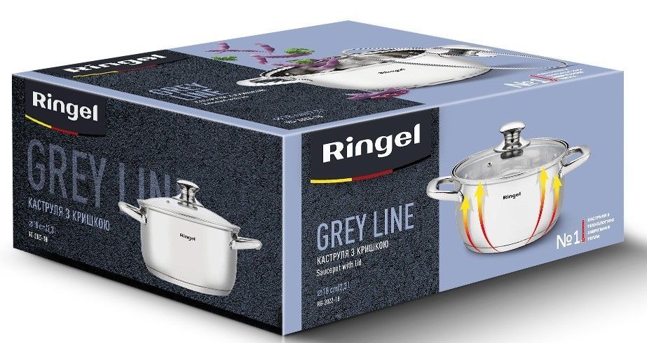 Каструля Ringel Grey line (2.3 л) 18 см RG-2022-18 6932747 фото