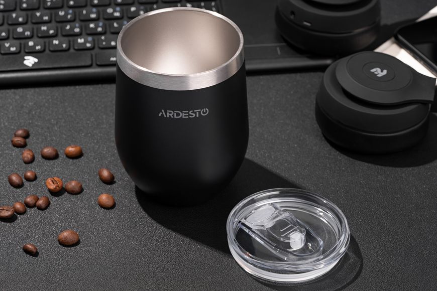 Термочашка Ardesto Compact Mug 350 мл, чорний, нержавіюча сталь AR2635MMB фото