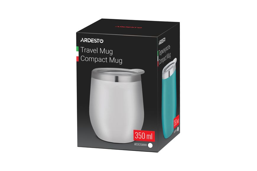 Термочашка Ardesto Compact Mug 350 мл, білий AR2635MMW фото