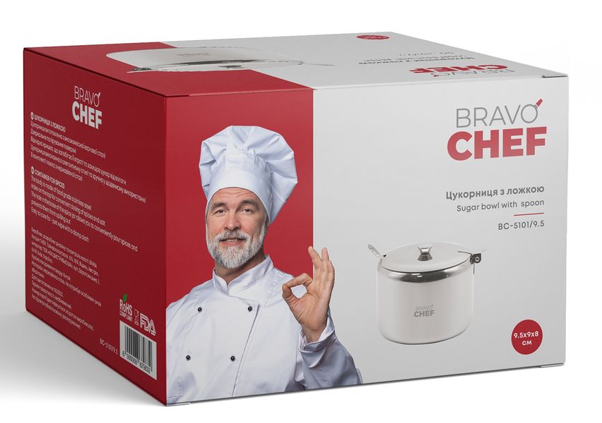 Цукорниця Bravo Chef з ложкою BC-5101/9.5 BC-5101/9.5 фото