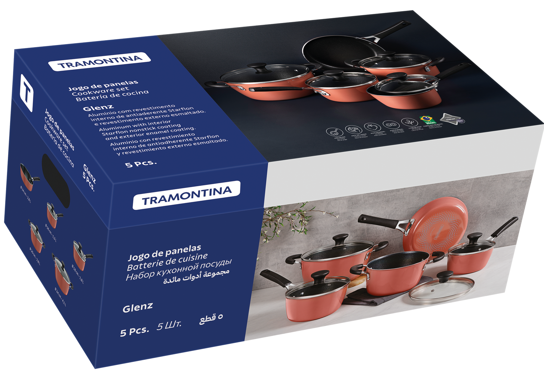 Набір посуду Tramontina Glenz (9 предметів) 28699/410 6882215 фото