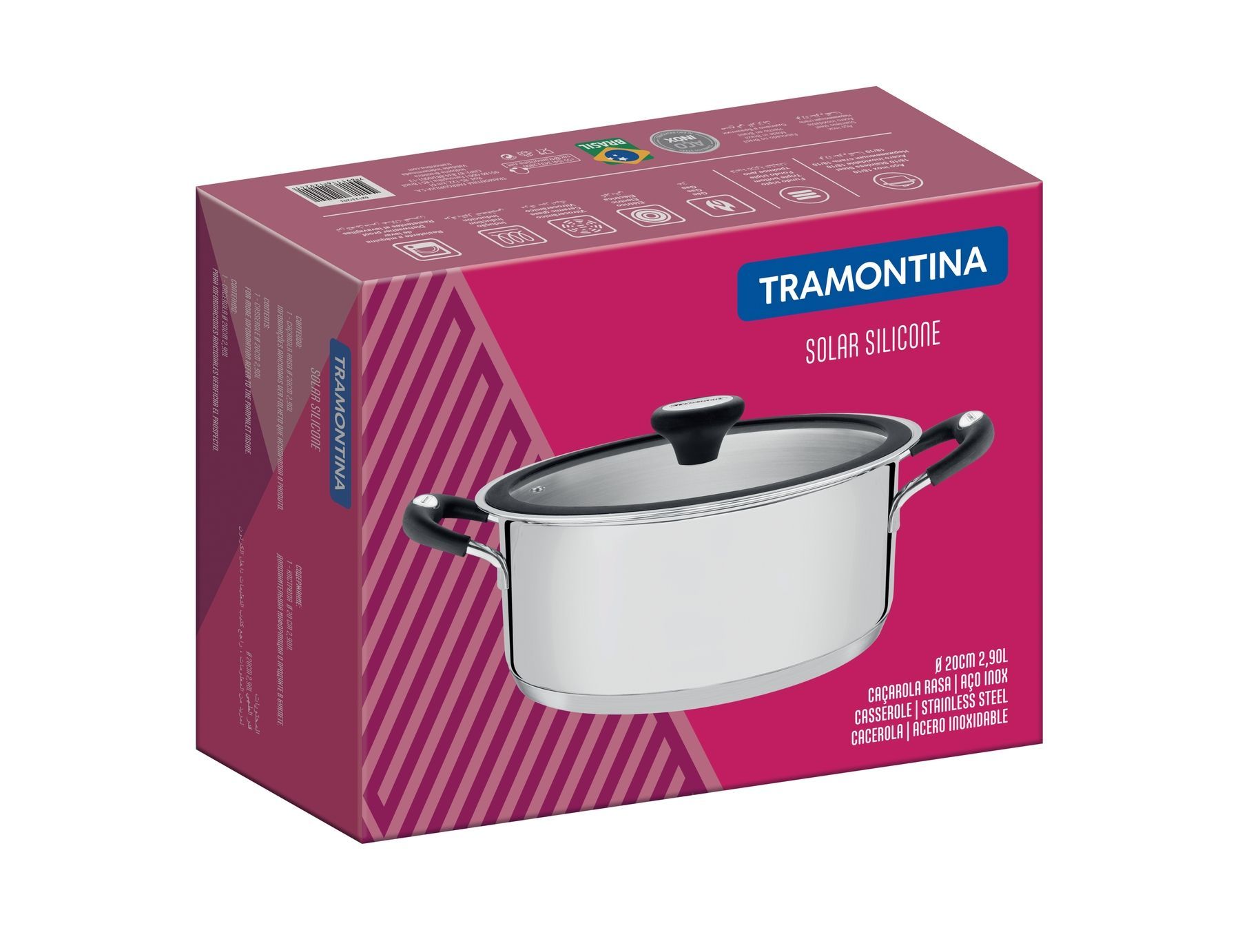 Каструля Tramontina Solar silicone (2.8 л) 20 см 62123/203 6358936 фото