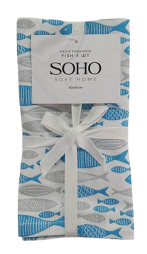 Набір рушників Soho 40x40см Fish 4 шт BS 87400G 6980454 фото