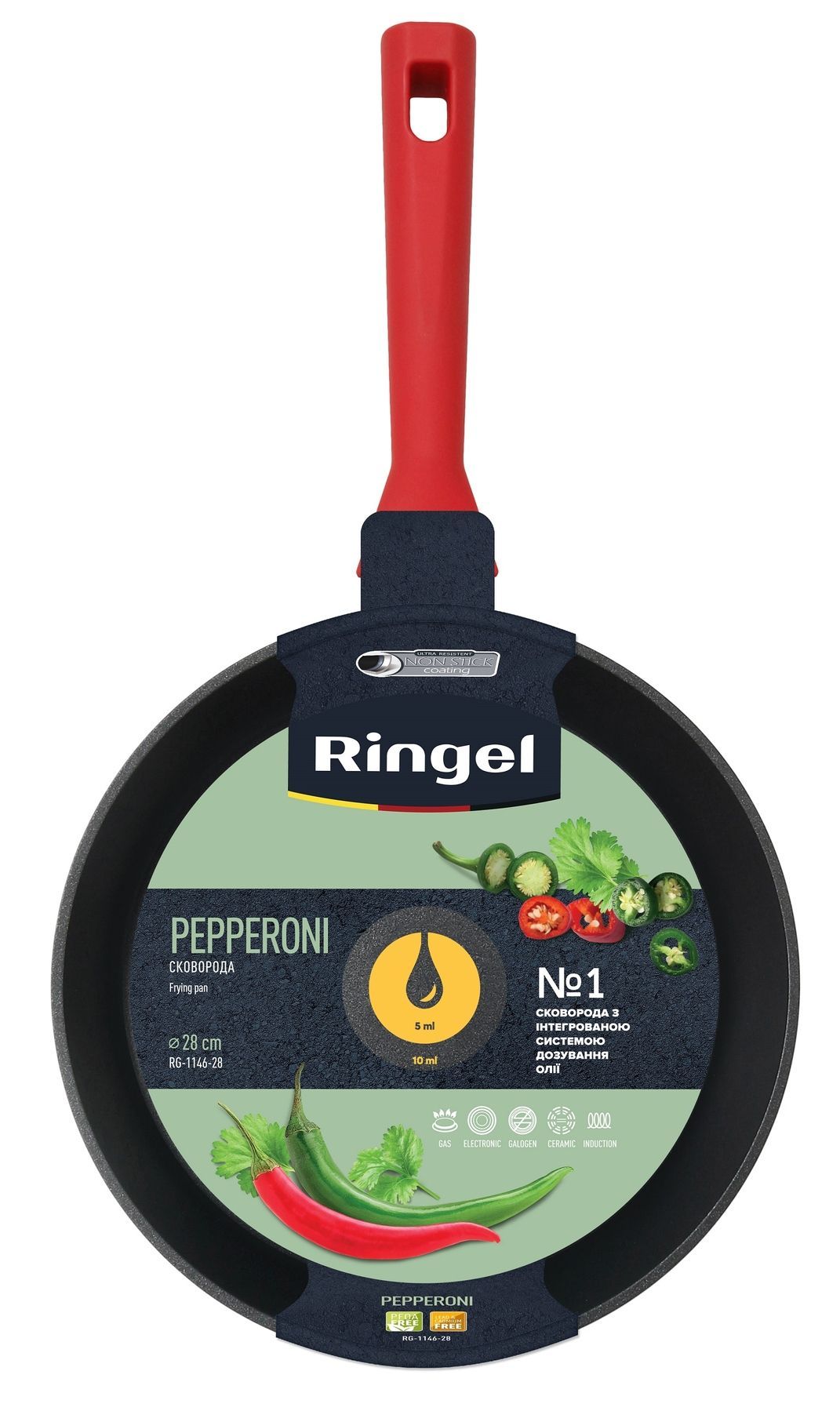 Сковорода RINGEL Pepperoni глибока 28 см RG-1146-28 6806841 фото