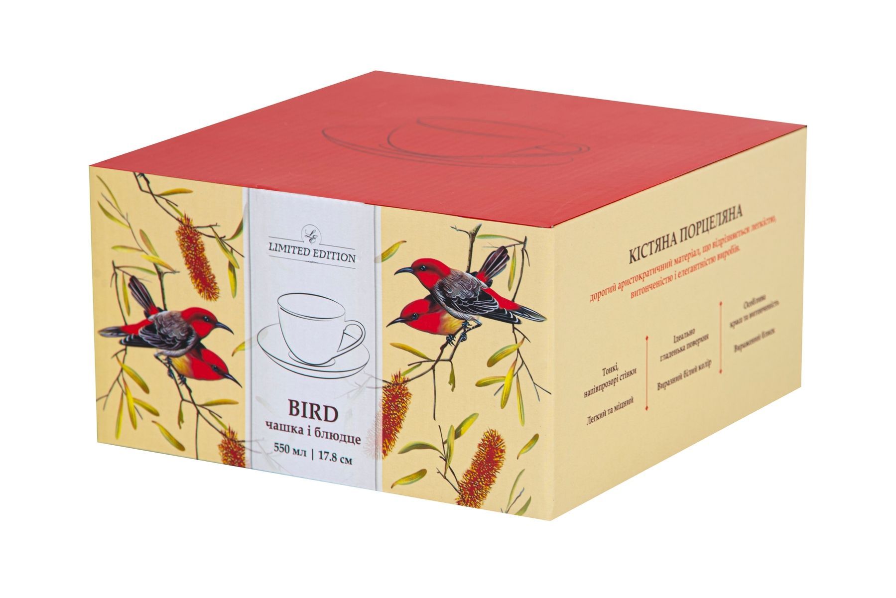 Чашка з блюдцем Limited Edition Bird, 2 предмети YF6009 6634556 фото