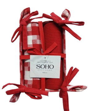 Набір рушників Soho 40x60см White&Red 2шт BS 88005B 6980459 фото