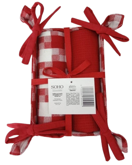 Набір рушників Soho 40x60см White&Red 2шт BS 88005B 6980459 фото