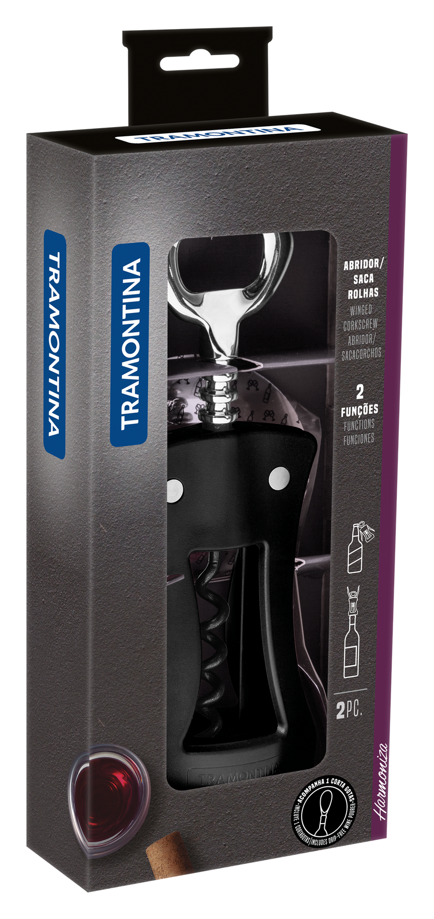 Штопор TRAMONTINA Harmoniza Black 25550/100 6820216 фото