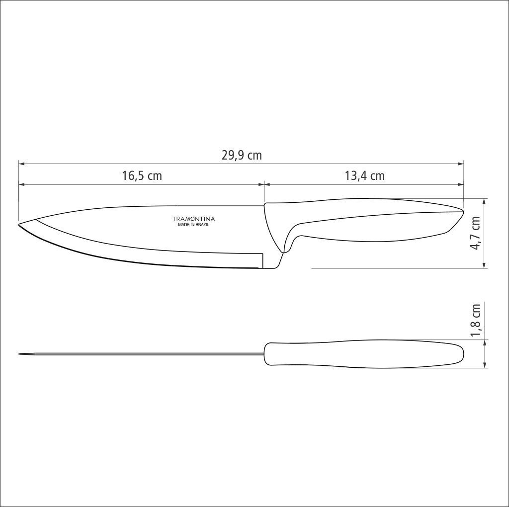 Ніж Chef Tramontina Plenus light grey, 178 мм 23426/137 6740787 фото