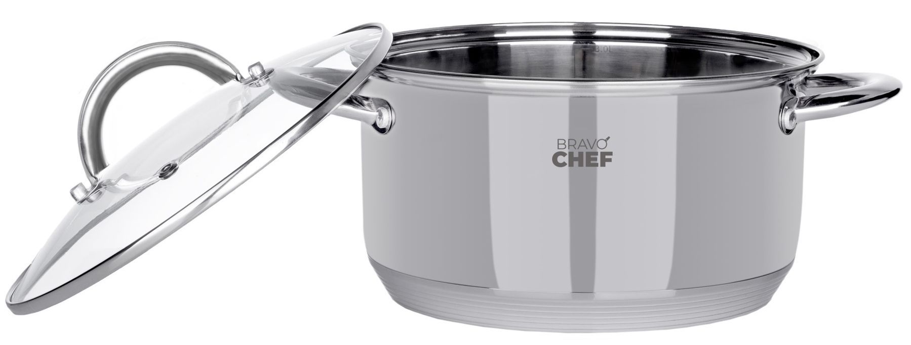 Каструля Bravo Chef 22 см (4.35 л) з кришкою BC-2001-22 6720870 фото