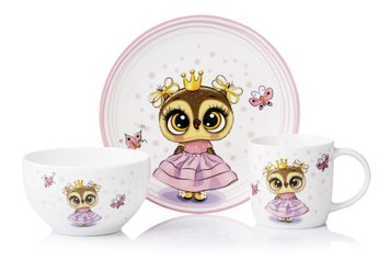 Набір дитячого посуду Ardesto Princess owl 3 пр., порцеляна AR3453OS фото