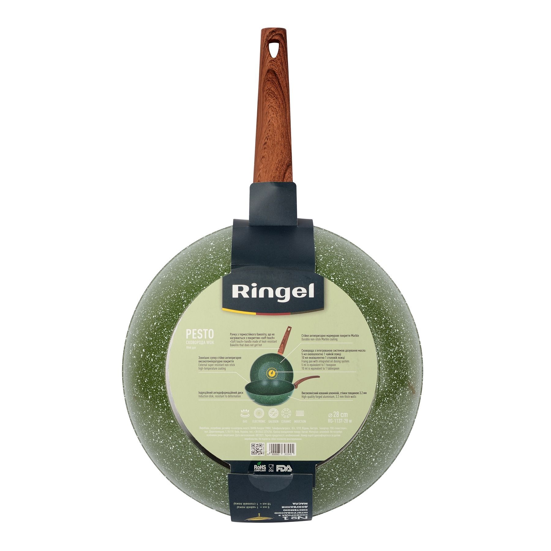 Сковорода WOK RINGEL Pesto 28 см RG-1137-28 w 6530394 фото