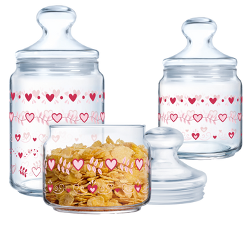 Набір банок Luminarc Club Love Basket, 3х0.5, 0.75, 1 л X1078 7093989 фото